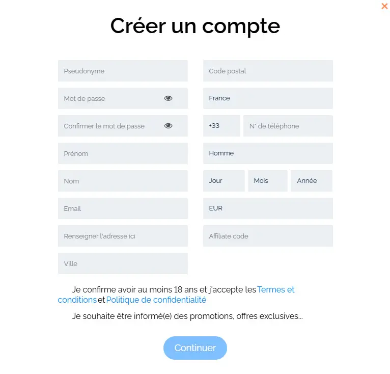 Proceso de registro GOBET CASINO