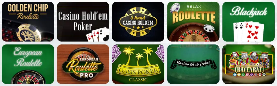 Juegos de mesa en GOBET CASINO